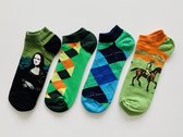 Sokken Vrolijk Gekleurd | 4 paar | Maat 40-46 | Enkel sokken | Dames en Heren