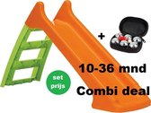 Paradiso Toys - glijbaan met sproeifunctie - First Slide - waterglijbaan. Met extra mini Jeu de boules setje. Combideal