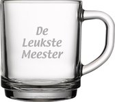 Gegraveerde theeglas 25,5cl De Leukste Meester