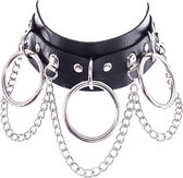 Zac's Alter Ego Choker with Rings and Chain Zwart