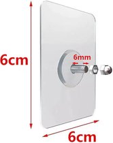 Zelfklevende Wand Bouten - Super Sterk - Transparant - 6x6 cm - 4 stuks (6mm)