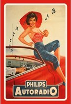 Wandbord van Nostalgische Reclame - Philips Autoradio (jaren 50/60)