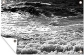 Tuinposters buiten Golven van de Noordzee - zwart wit - 90x60 cm - Tuindoek - Buitenposter