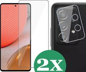 2x Screenprotector geschikt voor Samsung Galaxy A72 - 2x Camera Screen Protector Glas