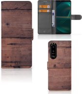 Leuk Case Sony Xperia 5III Hoesje Old Wood