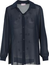 Cassis - Female - Blouse in effen voile  - Marineblauw
