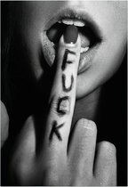 Vinger met Fuck Poster 40 x 60 cm | Fashion | Poster | Print| Wall-Art | Woondecoratie | Kunst | Posters