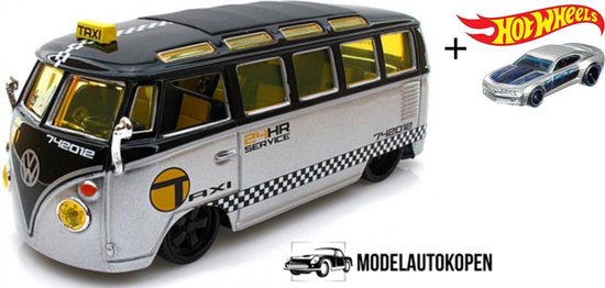 Volkswagen Van ”Samba” (Zilver/Zwart) (Taxi) (22cm) 1/24 Maisto + Hot  Wheels... | bol.com