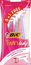 BIC Twin Lady Wegwerpscheermesjes voor vrouwen - Zakje van 5+1