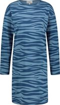 CYELL LE TIGRE Dames Nachthemd Lange Mouw - Blauwe Tijgerprint - Maat 42