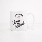 Automotive Mugs - 'Time To Refuel' koffiemok - porselein - 35 ml - Hoogwaardige koffiemok