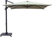 INOWA Comfort Zweefparasol - Ø 300 cm - Lichtgroen - Vierkant - Alu frame - Polyester doek - Inclusief beschermhoes - Inclusief parasolvoet 90 kg graniet