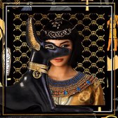 Glasschilderij - Egypte - Cleopatra - Gucci - 80x80 cm - Wanddecoratie