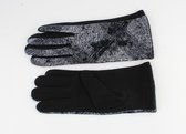 Indini - Handschoenen - Winter - Handschoen - Zwart - Grijs - Mêlee Kruis Patroon