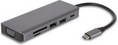 SBVR EV65 - USB C Hub - 9 poorten USB Adapter - 2* 4K HDMI Screen Extender - USB-C 87W PD
