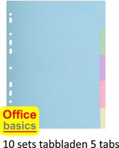 10 x Office Basics Tabbladen - 5 tabs - karton - beschrijfbaar