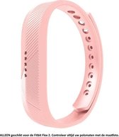 Siliconen Bandje Roze voor Fitbit Flex 2 - Kliksluiting – Armband Pink - Maat: zie maatfoto