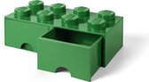 LEGO Brick 8 Opbergbox met 2 lades - Groen - 9.2 L - 50x25x18cm - Kunststof
