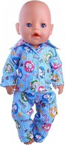 Dolldreams | Pyjama voor poppen tot 43CM - met puppies - past op baby pop - jongen/meisje