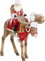 Goodwill Kerstman op Eland Rood-Bruin L 28 cm Per stuk