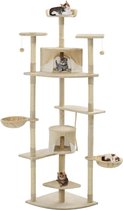 Krabpaal met sisal krabpalen 203 cm beige en wit