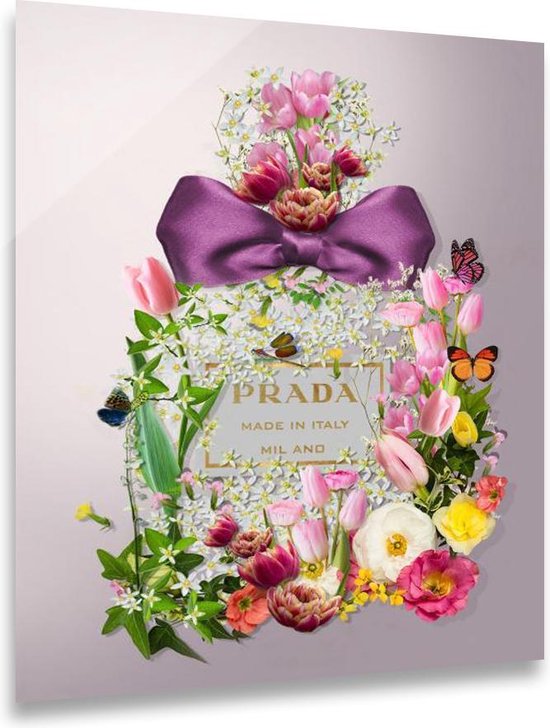 Ter Halle Glasschilderij 60 x 80 cm | Prada Parfume Flowers