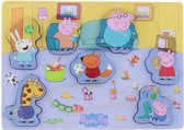 Houten puzzel Peppa Pig - Paars / Geel - Hout - Chunky Puzzel - 30 x 22 cm