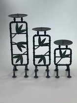 Set van 3 kaarsenhouders in metaal