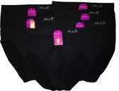 Slips Dames Naadloos M&B 6-pack Zwart maat L