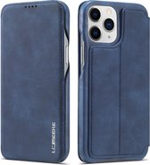 Luxe Telefoonhoesje voor Apple iPhone 12 | Hoogwaardig Leren Bookcase | Luxe Uitstraling | Flip Case | Portemonnee | Blauw