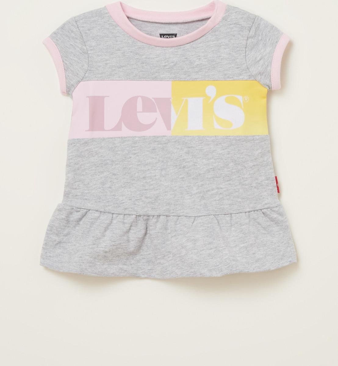 Levi’s Jurk met volant en logoprint Grijs