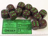 Chessex Aarde Gespikkeld D6 16mm Dobbelsteen Set (12 stuks)