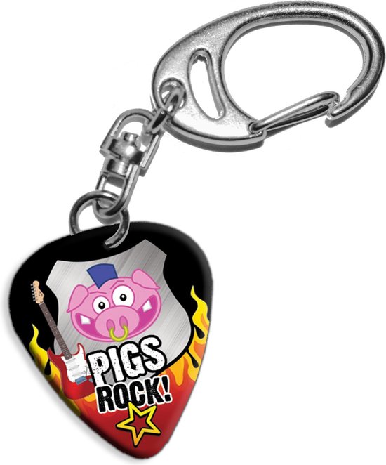 Plectrum sleutelhanger Pigs Rock!