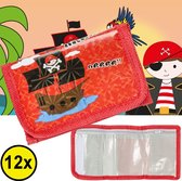 Decopatent® Uitdeelcadeaus 12 STUKS Piraat Kinder Portomonnees  - Piraten Portomonai - Speelgoed Traktatie Uitdeelcadeautjes voor kinderen