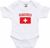 Switzerland baby rompertje met vlag wit jongens en meisjes - Kraamcadeau - Babykleding - Zwitserland landen romper 68 (4-6 maanden)