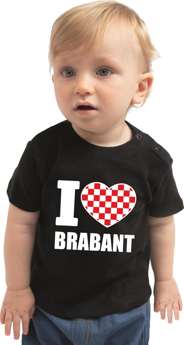 I love Brabant baby shirt zwart jongens en meisjes - Kraamcadeau - Babykleding - Brabant Provincie t-shirt 74