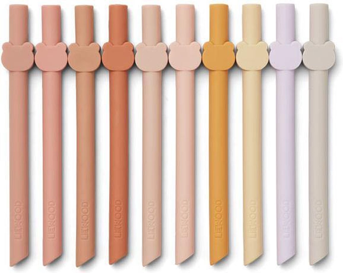 Liewood Badu silicone rietjes Rose multi mix