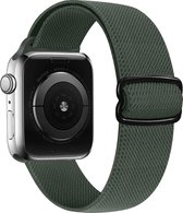By Qubix Solo Loop Nylon bandje - Groen - Geschikt voor Apple Watch 38mm - 40mm - 41mm - Compatible Apple watch bandje - smartwatch bandje nylon
