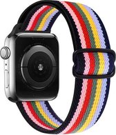 Compatible apple watch bandje - By Qubix - Solo Loop Nylon bandje - Multicolor - Geschikt voor Apple Watch 42mm / 44mm / 45mm - Apple watch series 3/4/5/6/7