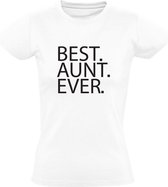 BEST AUNT EVER | Dames T-shirt | Wit | Tekst | Beste | Liefste | Altijd | Tante | Familie | Grappig | Cadeau