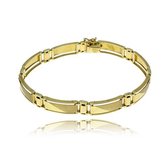 Gouden Gourmette Armband 19 cm 15.5 mm Zirkonia 14 karaats