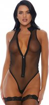 Sleeveless mesh bodysuit - Black - L/XL L/XL