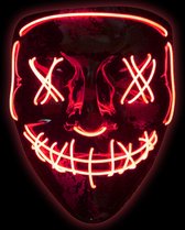Halloween Masker -  rood | Verkleedmasker - Purge - LED Masker