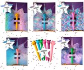 Traktaties 3 jaar Unicorn Uitdeelcadeautjes  - Set van 5 Uitdeelzakjes Voor Kinderen - School - Kinderfeestje - Hoera 3 jaar - Bedankjes Kinderfeest - Verjaardag Traktatie - Kant En Klare Tra