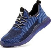 QINGANDUN  -Veiligheidsschoenen-Blauw 43 -Stalen Neus - Antiperforatie en Stalen - Tussenzool Ademend Lichtgewicht  Oliebestendig Werkschoenen Wandelen Halfhoog  - Heren - Unisex-D