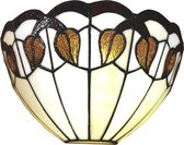 Wandlamp Tiffany 31*15*21 cm E27/max 1*60W | Wit | 5LL-6144 | Clayre & Eef