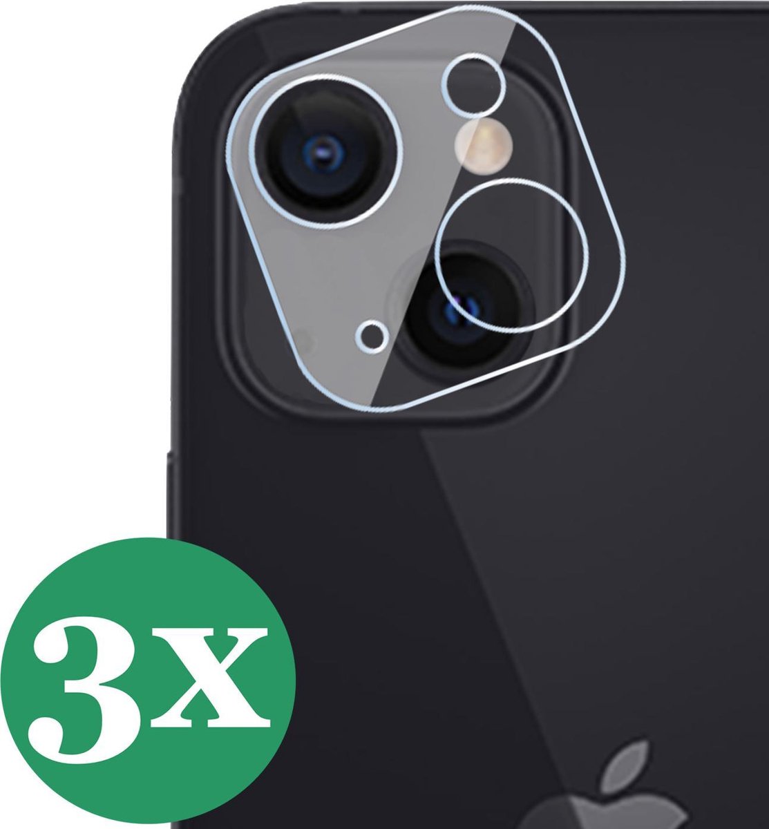 Screenprotector geschikt voor iPhone 13 - Beschermglas Screen Protector Camera Glas - 3 Stuks