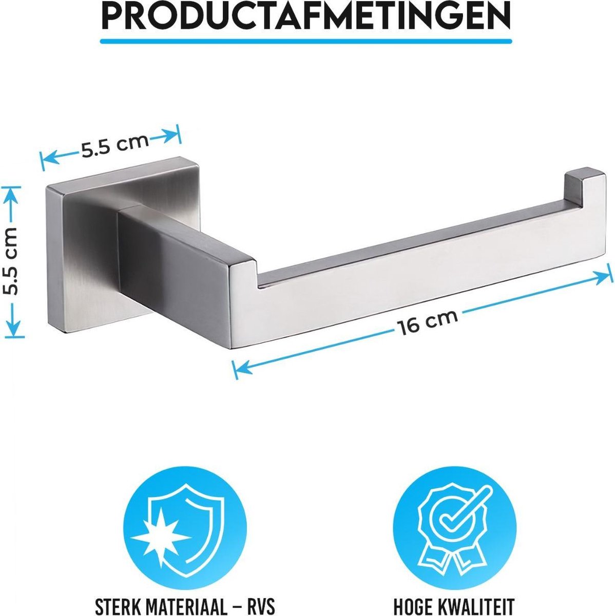 WC Rolhouder inclusief montage set Zwart – Toiletrolhouder Met Doosje – WC Papier Houder Met Plankje - Closetrolhouder RVS