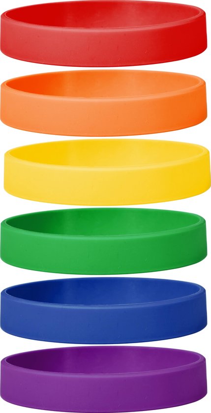 Siliconen armbanden mix regenboog - voor volwassenen (zak van 30 stuks)