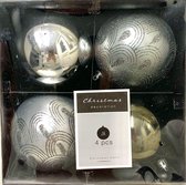 4 Zilver-Grijs Christmas decoration - Christmas balls